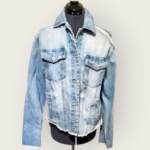 Zara Ripped Oversized Denim Jacket Size XS